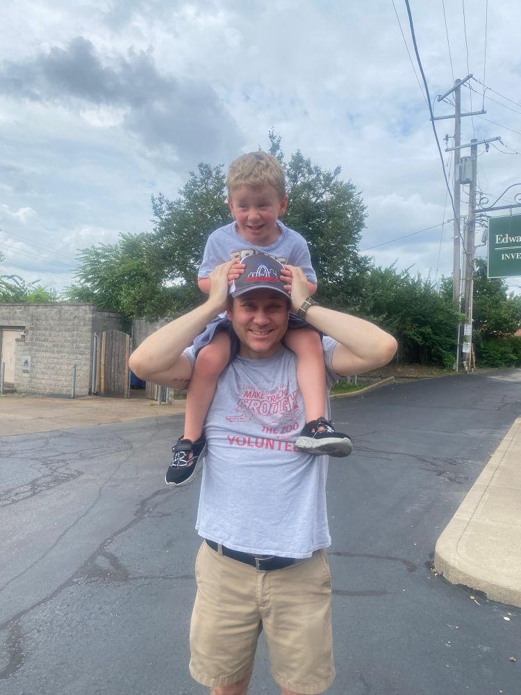 Me with my nephew on my shoulders. 