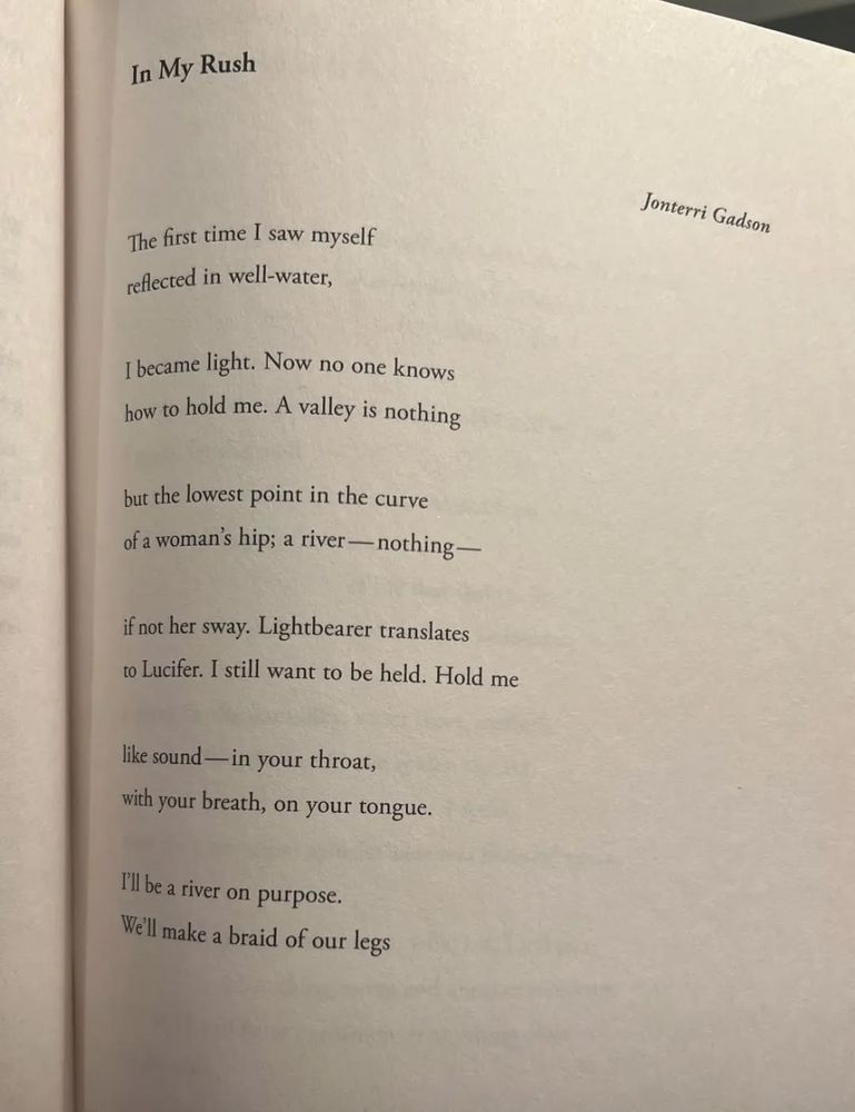 A poem titled "In My Rush" by Jonterri Gadson