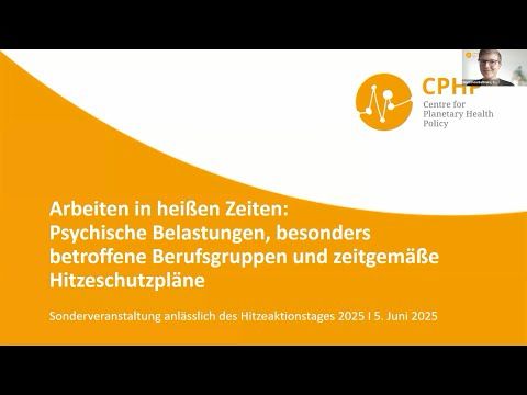 Sonderveranstaltung zum Hitzeaktionstag: Arbeiten in heißen Zeiten