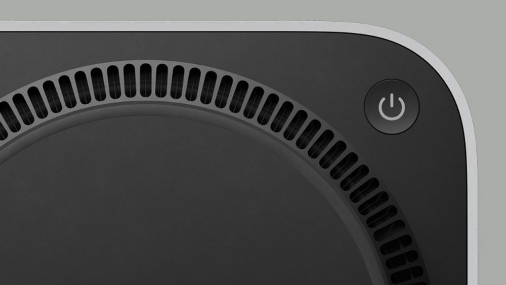 picture of the mac mini power button at the bottom 