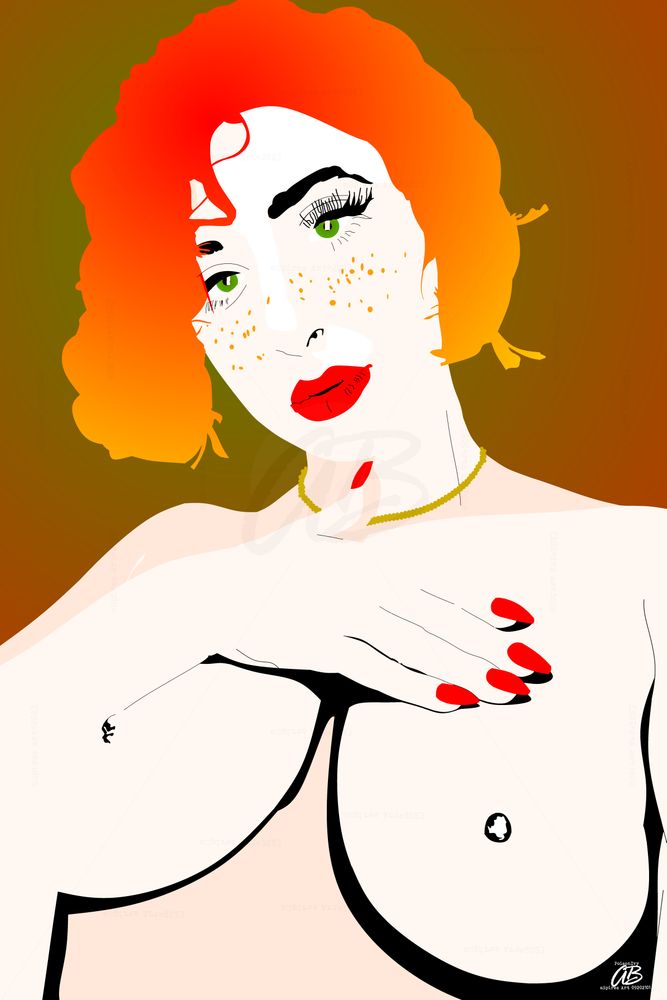 Freckles  [ft. @plantgal.bsky.social]
#nsfwart #nsfw #art #digitalart #popart #pinup #erotica #eroticart #coverart #redhead #breasts #thicc #exhibitionist