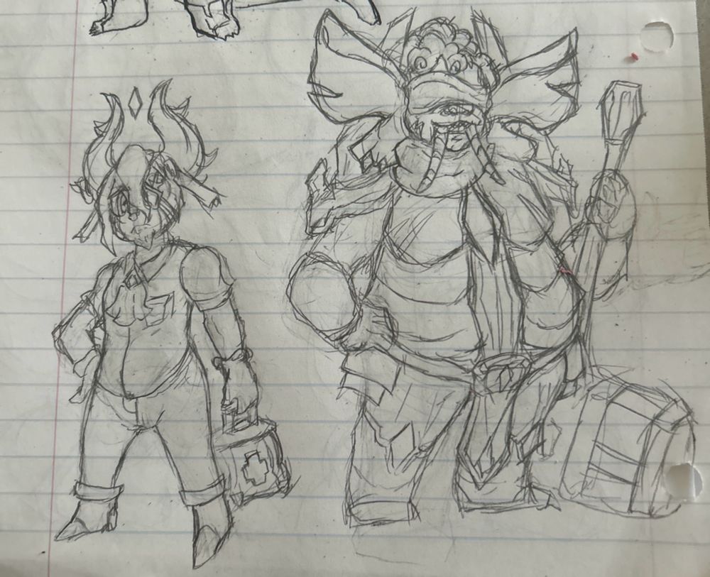 Two full bodies of Medkit and Ban Hammer in my style. I really like the BH but Medkit needs some more costume work, he’s gucci’d down to the socks but still needs five dollars/ref