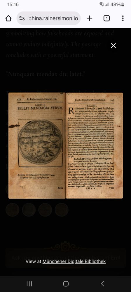 An emblem depicting frogs on a pond.