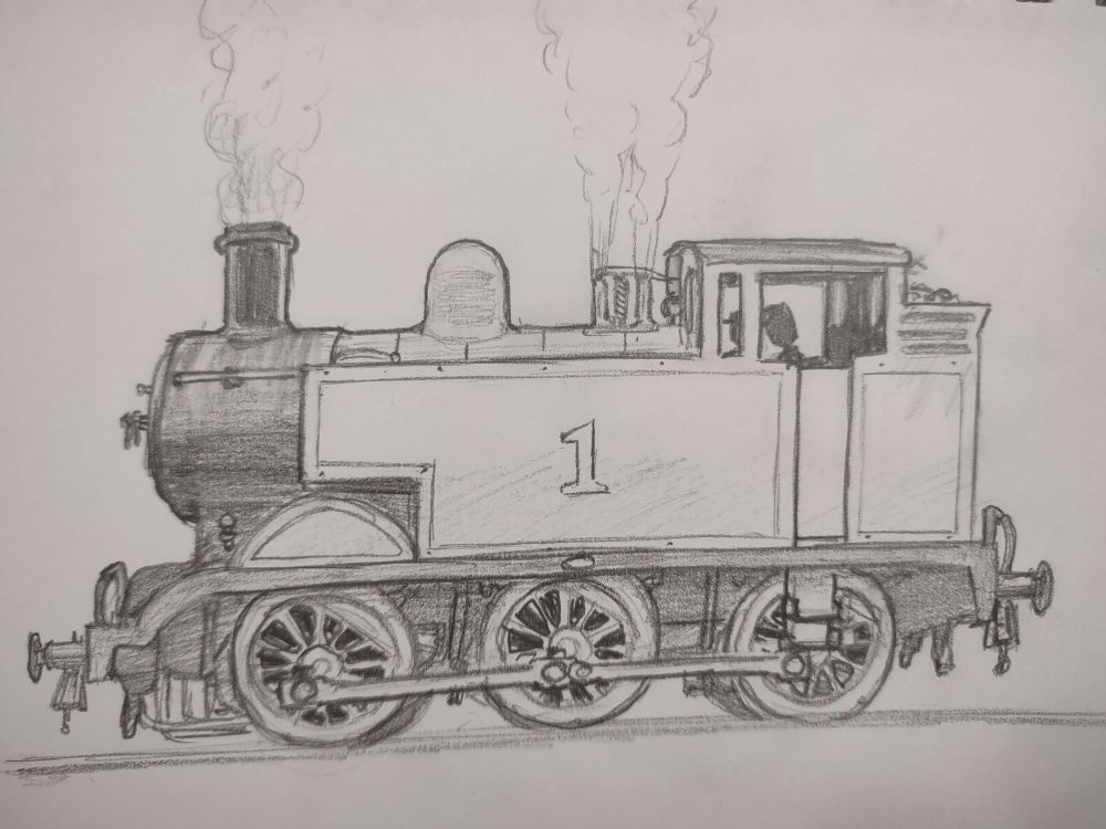 a sketch of thomas the tank engine