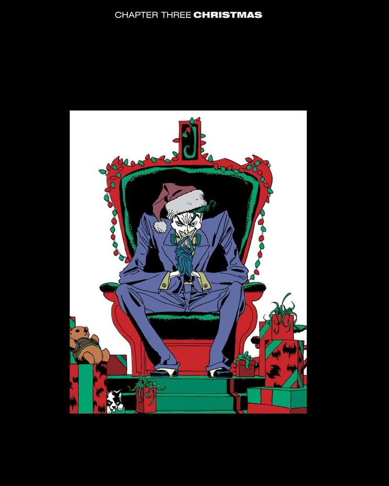 The Joker in a Santa hat on the cover of Batman: The Long Halloween, issue 3.