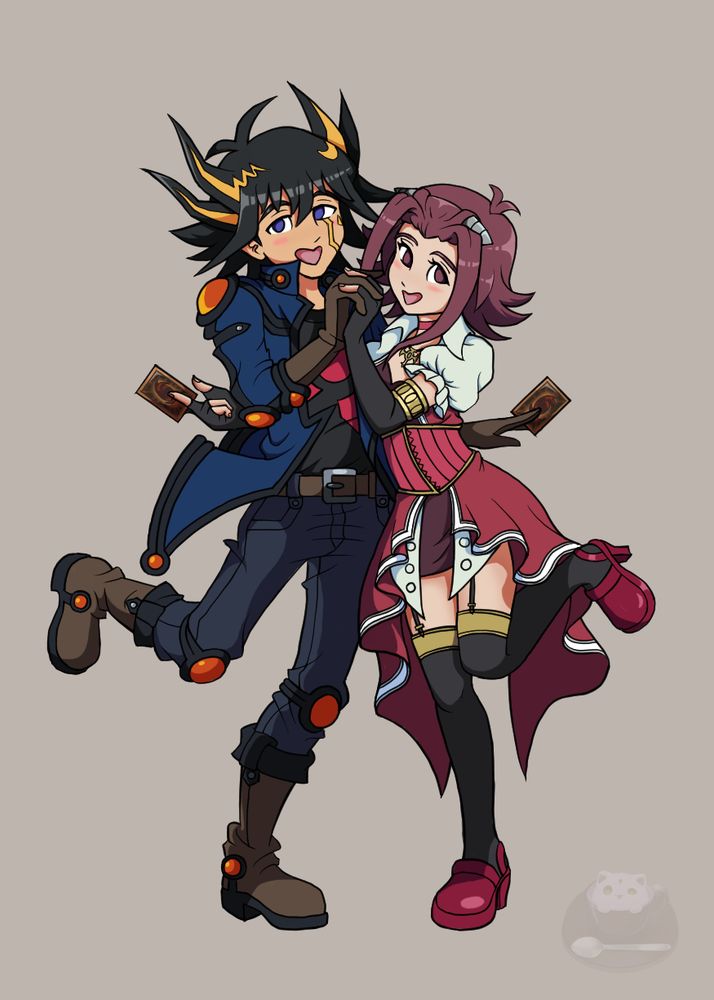Art of Yusei and Aki from Yugioh 5Ds