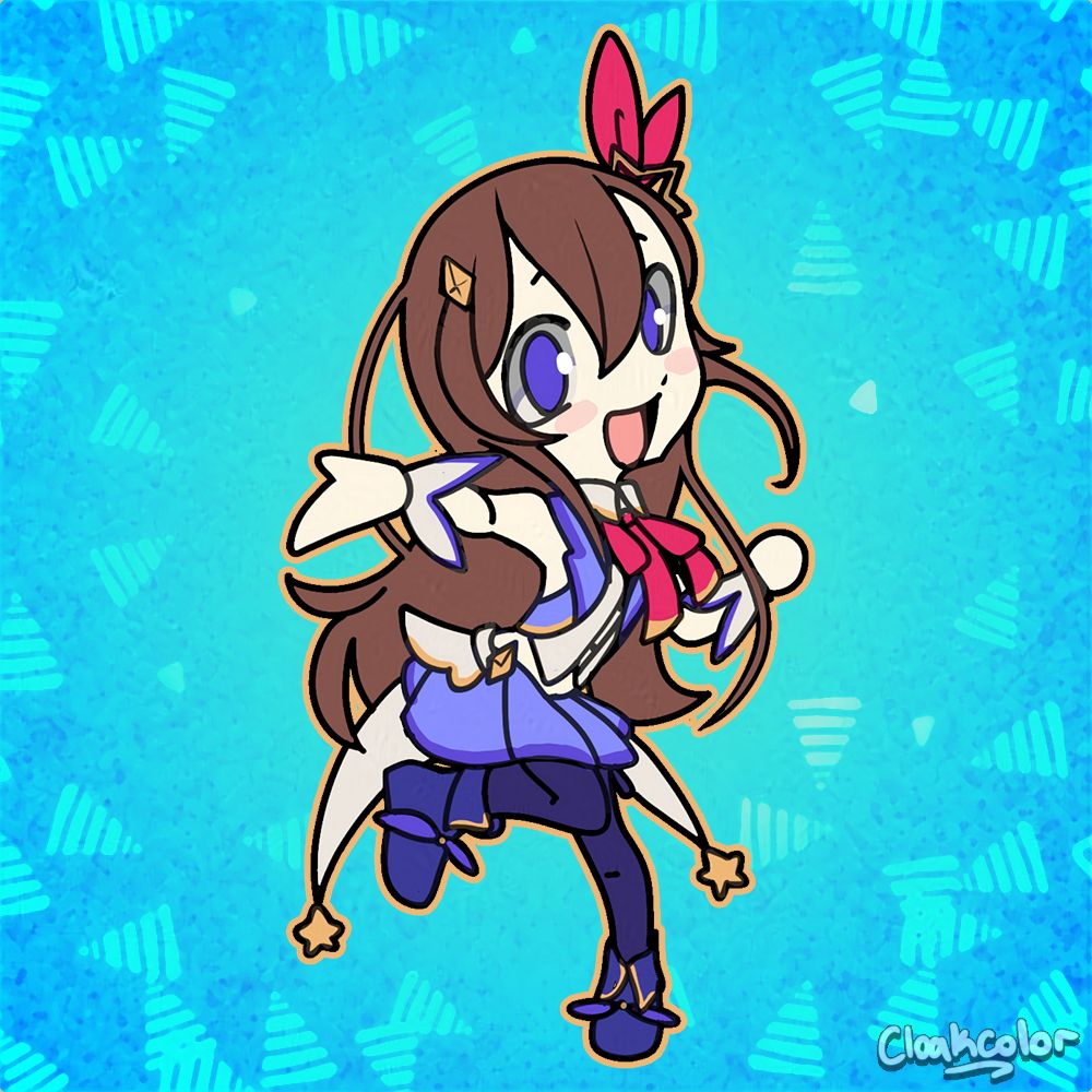 A chibi portrait of Tokino Sora from Hololive.
