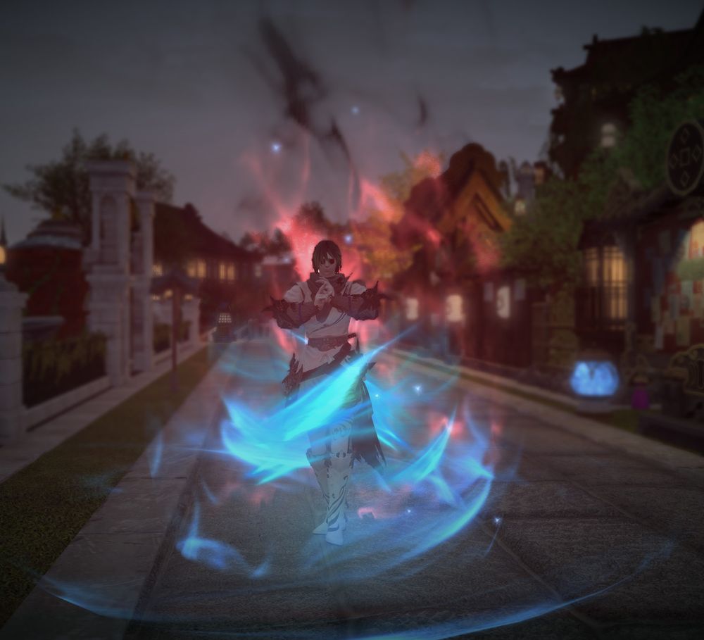 photo of my FFXIV ninja casting tenchijin