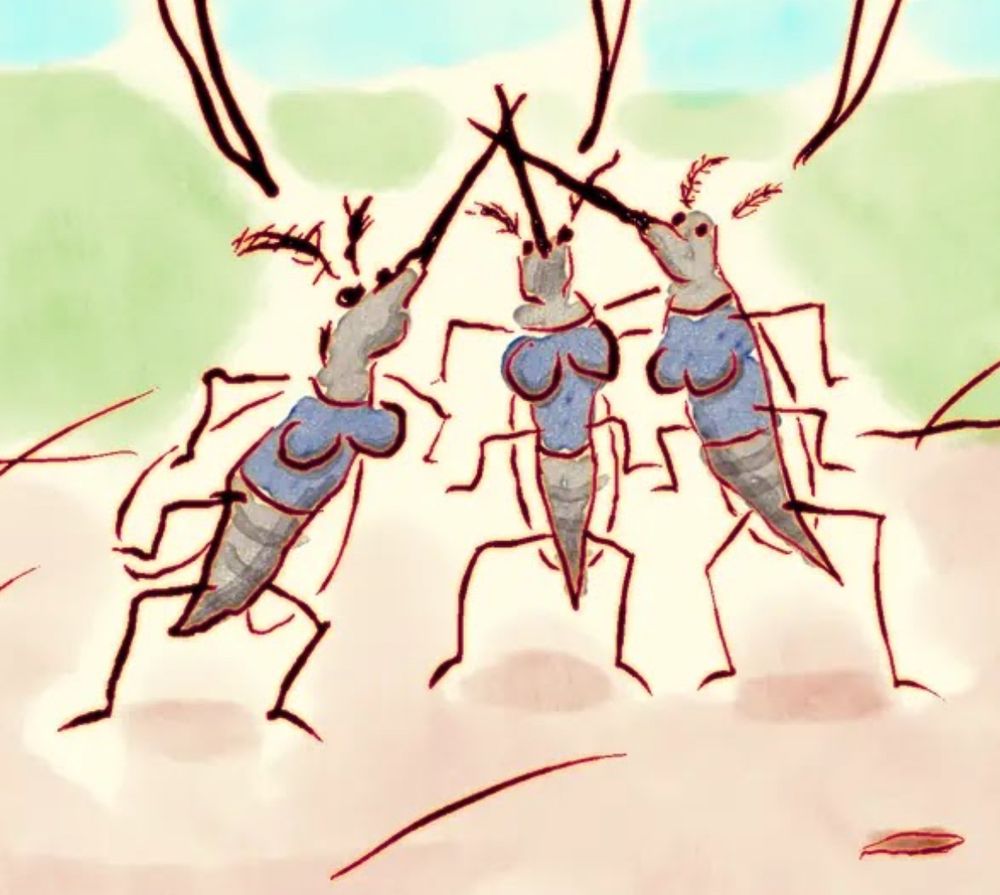 Yes, those are cartoonishly drawn mosquitoes with breasts.