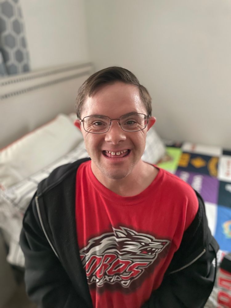 Young man wearing eyeglasses that were repaired for free by #Costco