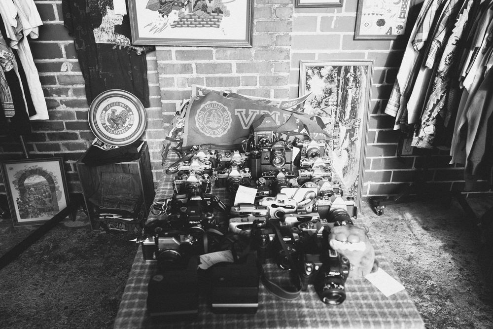 Black and white photo from the Punk Rock Flea Market in Birmingham, Alabama