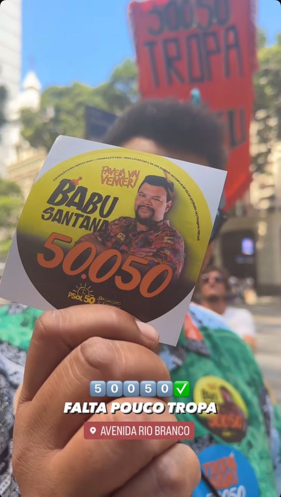 Vote 50050 Babu Vereador do Rio de Janeiro