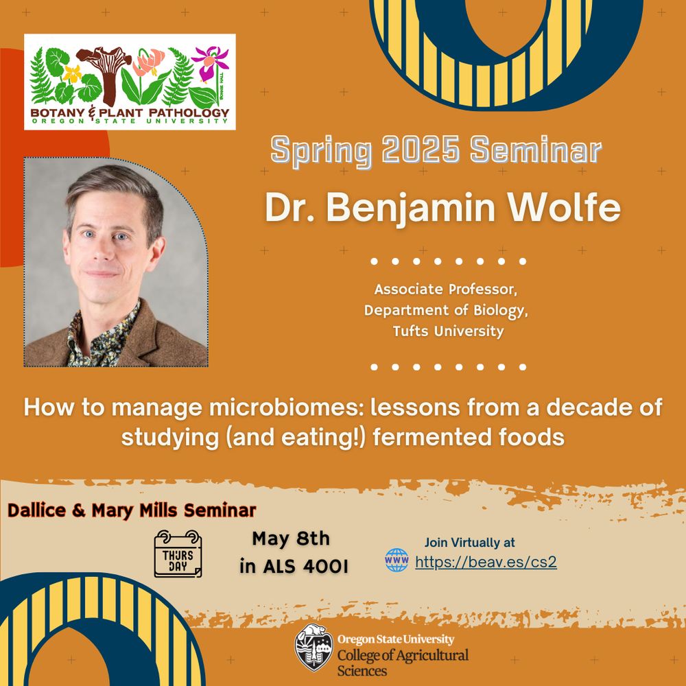 Dr. Benjamin Wolfe presents at Botany and Plant Pathology's 2025 Spring Seminar series