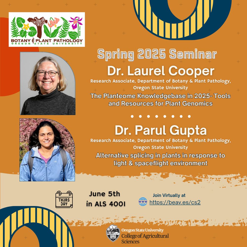 Drs. Laurel Cooper and Parul Gupta presents at Botany and Plant Pathology's 2025 Spring Seminar series