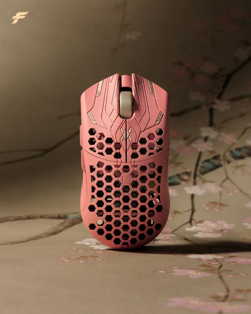 Final mouse Sakura - pink with gold accents