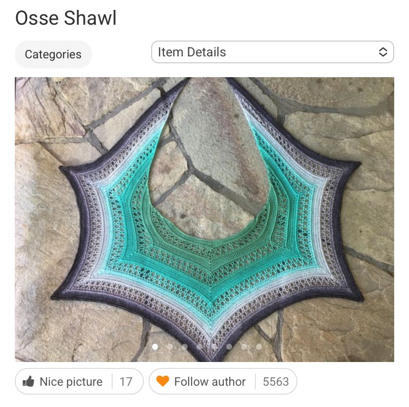 Ossë was also Maia to Ulmo; he delighted in storms and wrecking ships. 

The shawl is spiky with raised ribbed textures to show his temperamental nature
