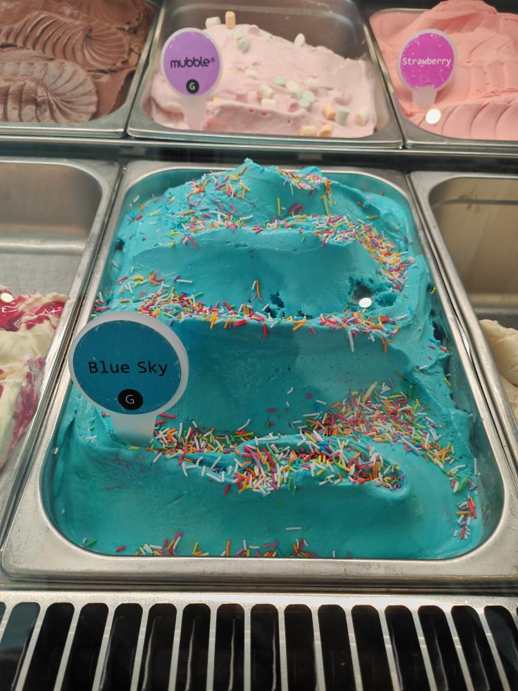 Blue sky ice cream