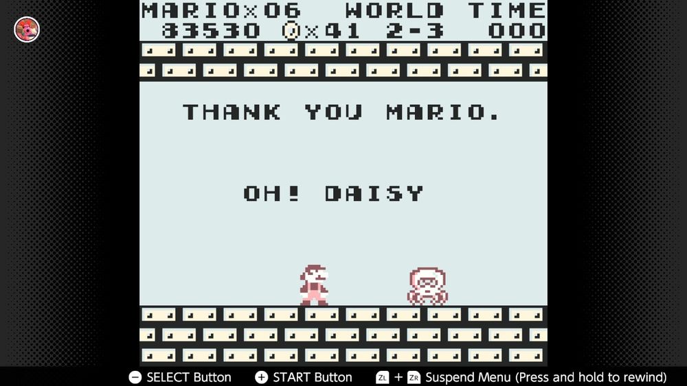 Super Mario Land - Shot following beating a boss

"Thank You Mario."
"Oh! Daisy"

"Daisy" turns into an octopus enemy thing