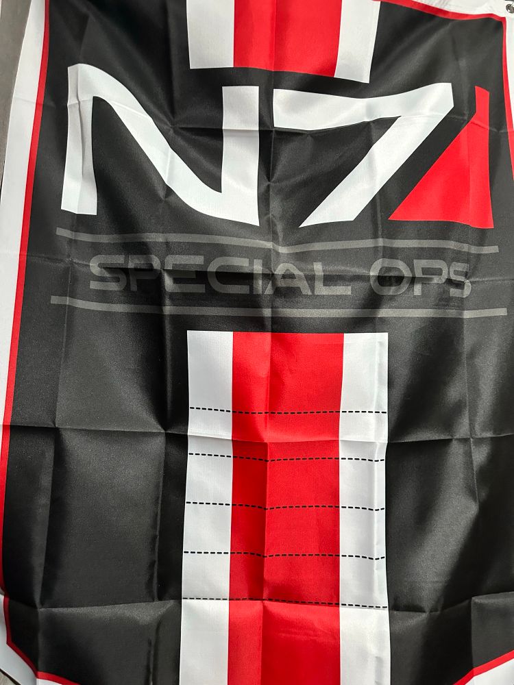 Very Wrinkly Mass Effect N7 flag 