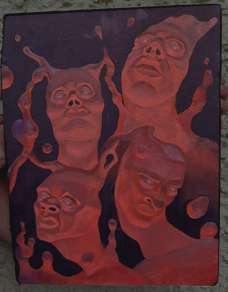 Demons of lava lamp, oil.