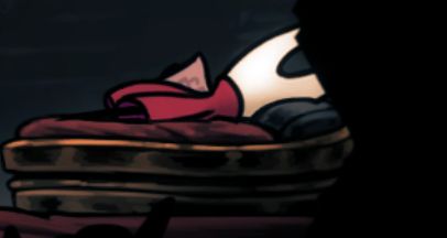 Hornet Silksong looking at her map while laying down