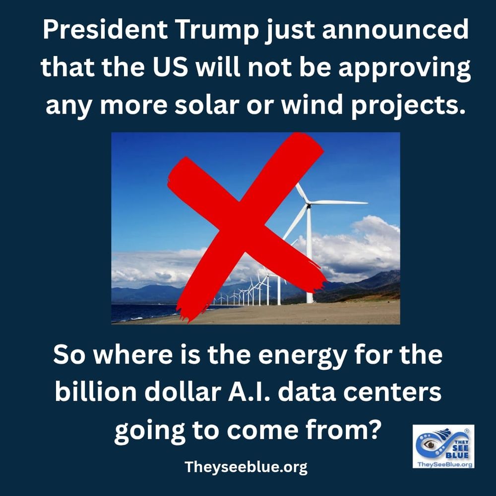 Trump expects A.I. without Solar or Wind power?