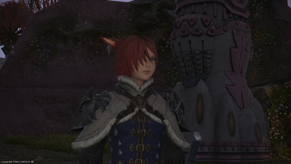 G'senja, a red-haired Miqo'te, lookin Mad
