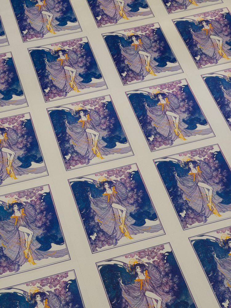 Risograph putting of Nyx—drawn by Nen, printed by Liz!!