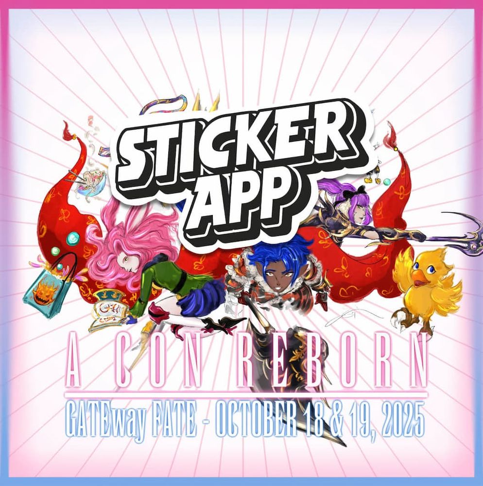 A promo image featuring StickerApp and GATEway FATE's branding