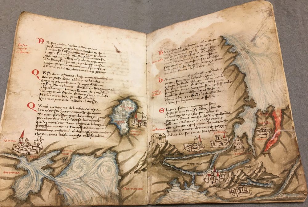 a manuscript map of the middle east