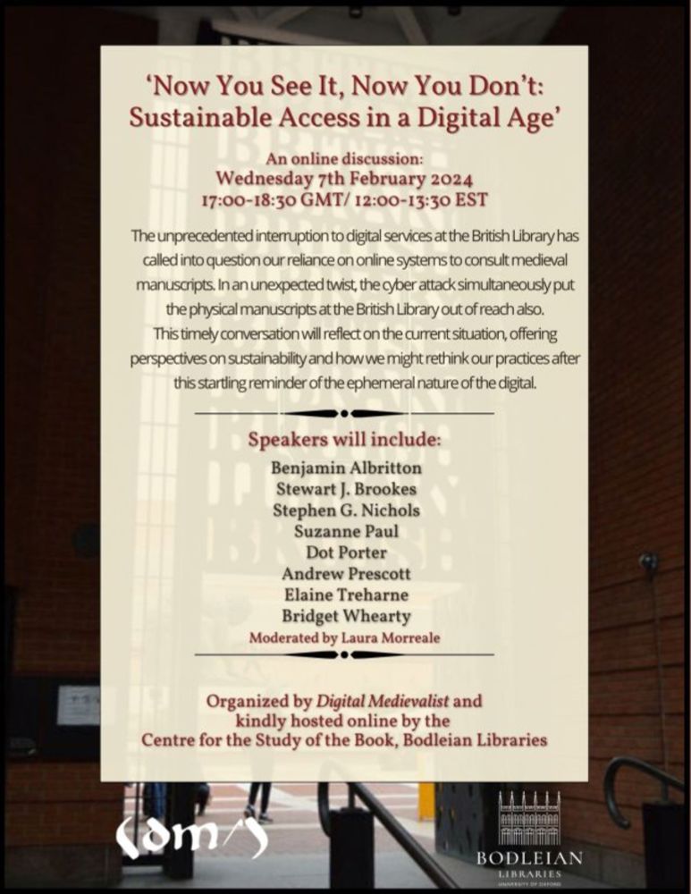 2024-2025 – Events Sponsored by Digital Medievalist