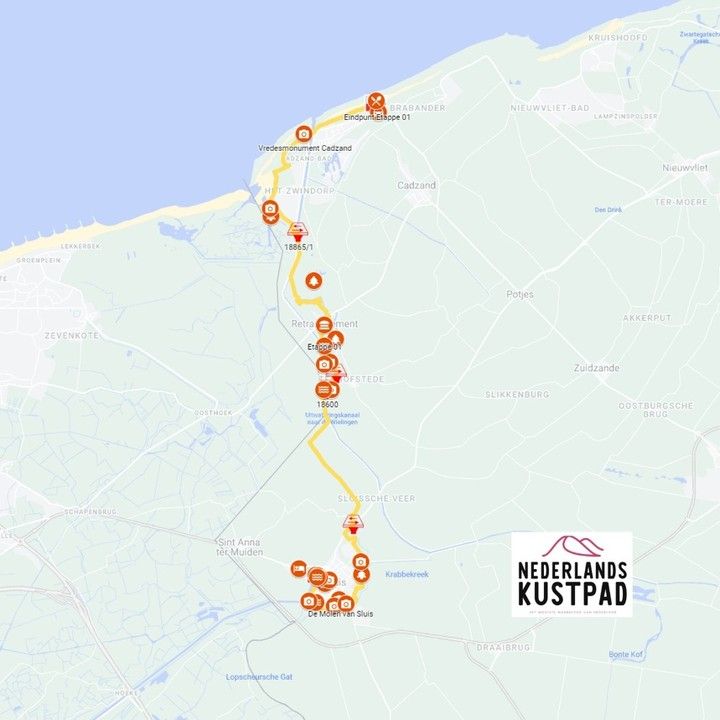 Etappe 01 van het Nederlands Kustpad (van Sluis naar Cadzand-Bad)