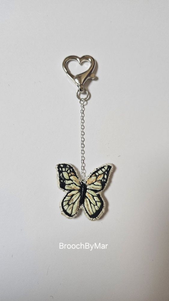 Hope on the stage butterfly confetti hand embroidery keychain