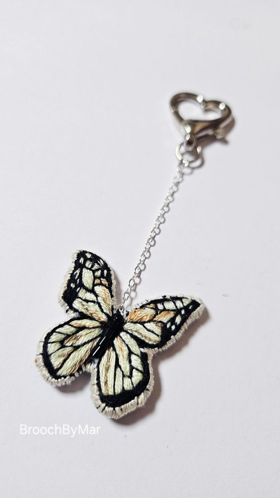 Hope on the stage butterfly confetti hand embroidery keychain 