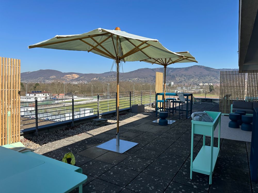 The Health & Life Science Alliance roof terrace at Tiergartenstrasse 15 in Heidelberg.