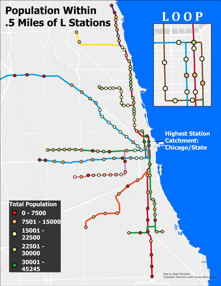 Map of Population near L Stations