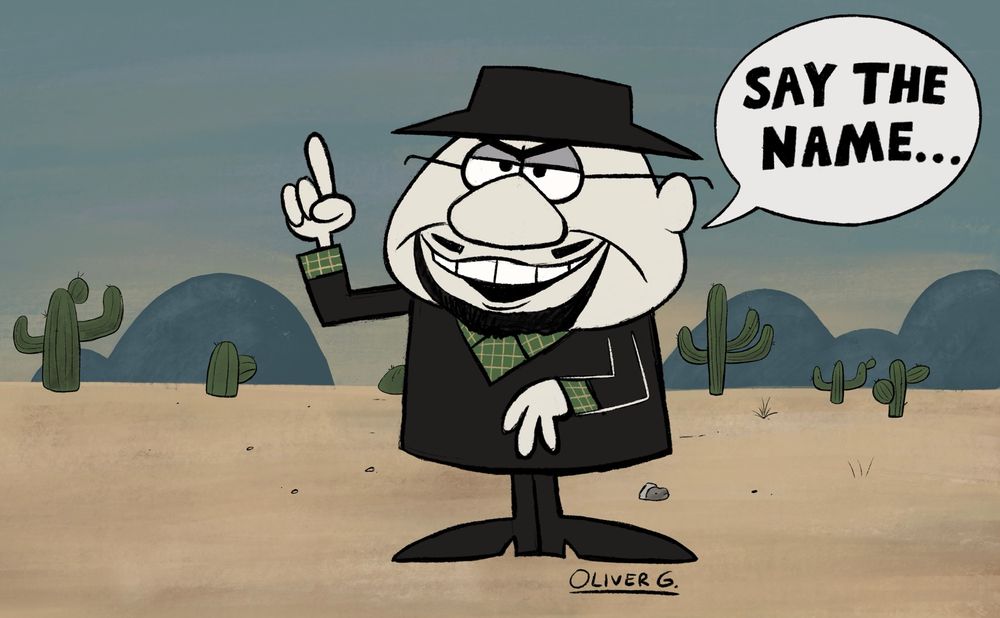 Boris Badenov as Walter White, with a speech bubble that reads “Say the name…”