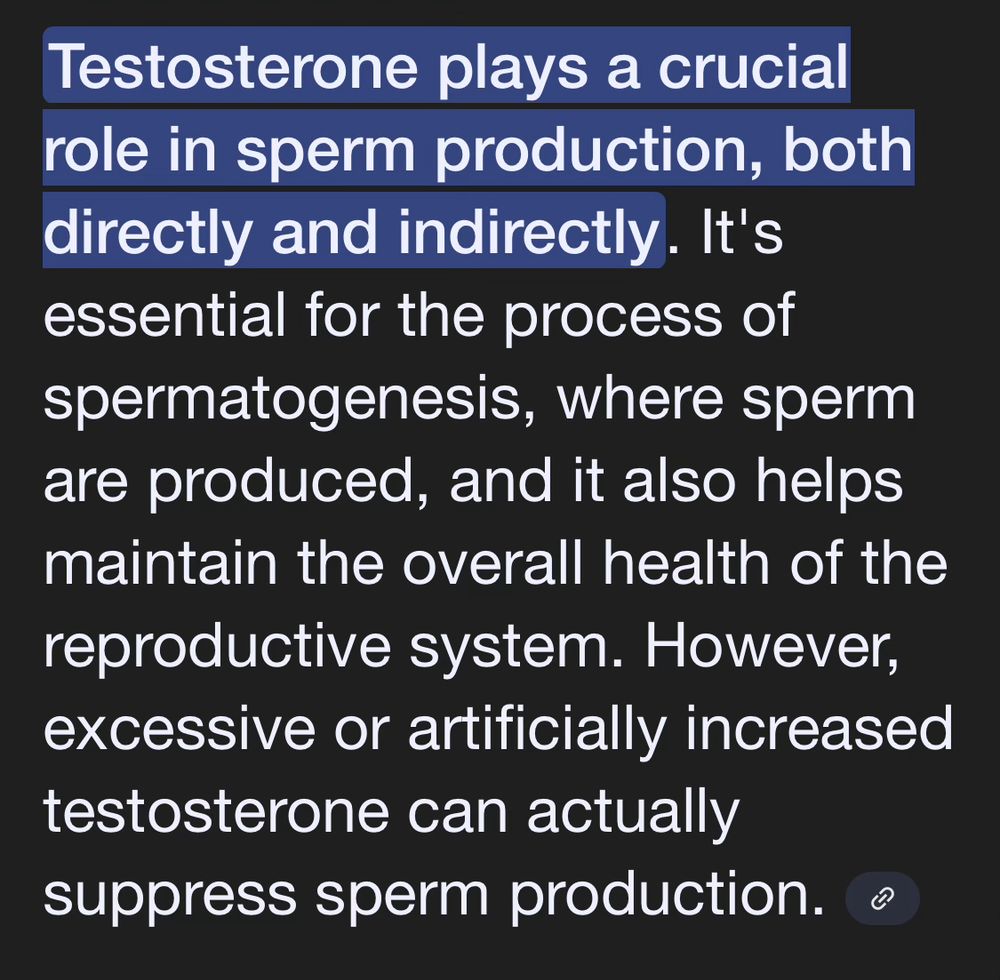 Testosterone essential to sperm production