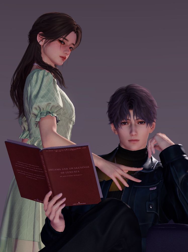 photo taken in the glint in the game Love and Deepspace, featuring Rafayel and the poster’s MC.