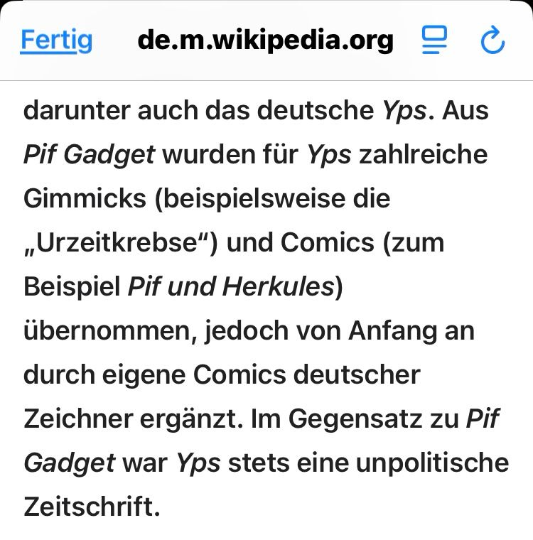 Auszug aus dem Wikipedia-Artikel zu Yps: 