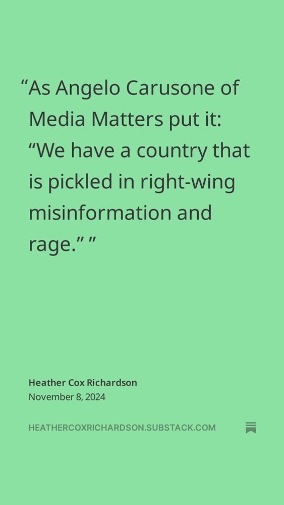 “From the publication media matters, “we have a country that is pickled in right wing misinformation and rage.”
