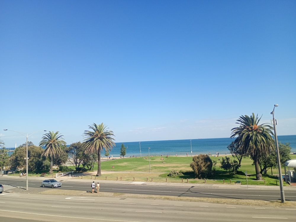 St Kilda Beach, from afar. Weather was about as good as it gets. 