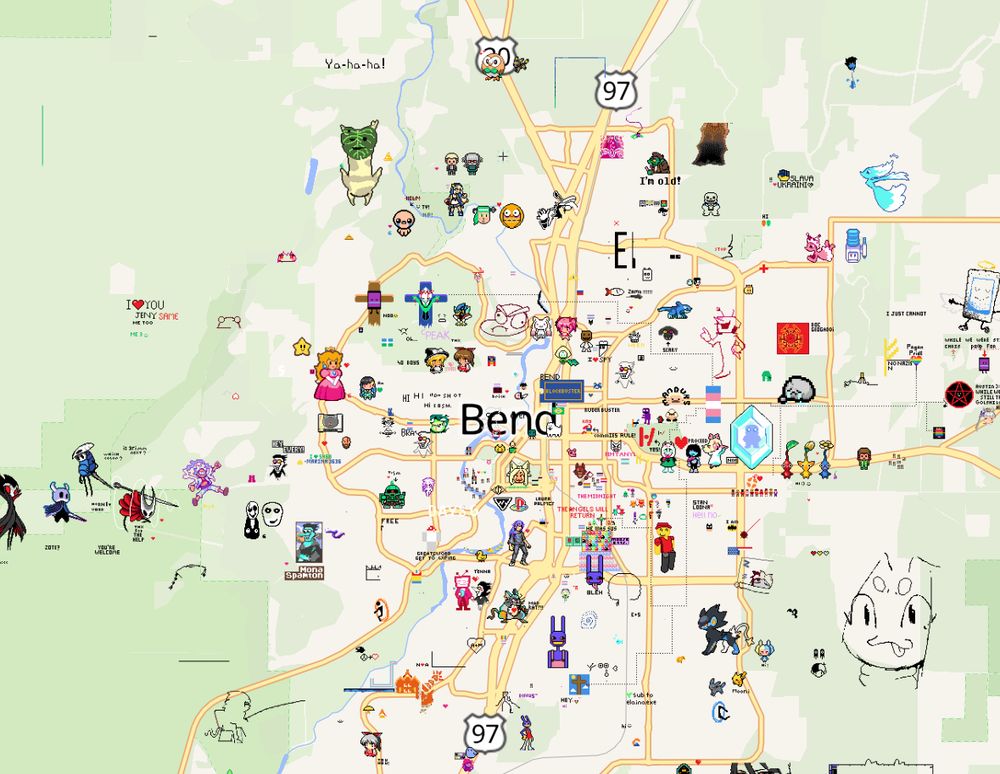 Bend, OR on wplace full of nonsense that’s not metal gear or simpson 