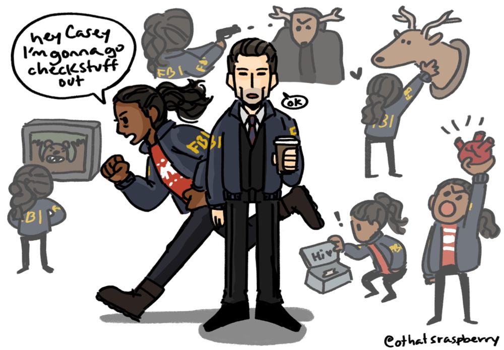 Alan Wake 2 doodle
Saga: “heyCaseyI’mgonnagocheckstuffout”
Casey: “ok”
Saga in the background running around petting deer, grabbing hearts etc
