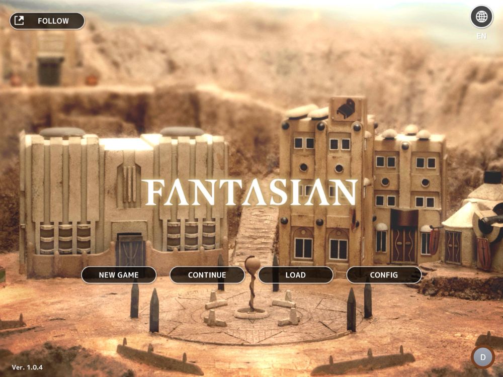 Fantasian title screen (iPad)