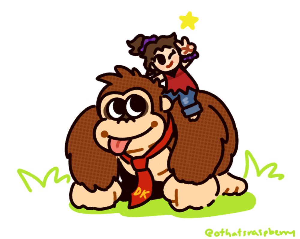 doodle of donkey kong and lil pauline from banzanza