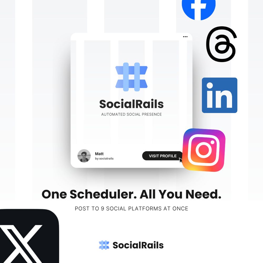 One scheduler. All You Need.

Start expanding your brand/business/presence with SocialRails.