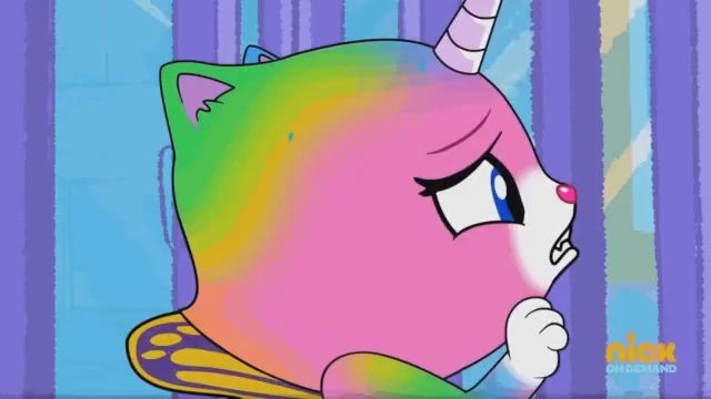a cartoon of a cat with a unicorn horn and a heart on its face