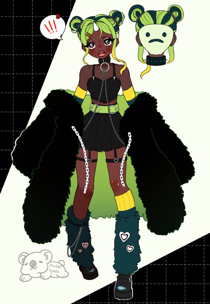 Doodle of my humanoid version of the pokemon Spinarak