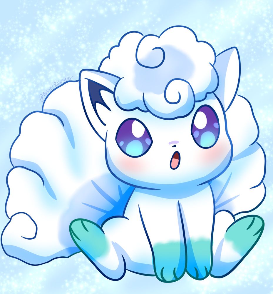 Alolan Vulpix is sitting. 